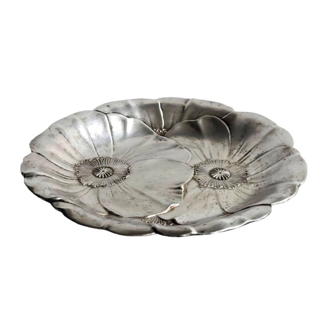 Metal Mid 20th Century Wallace Silver-Plate Poppy Platter Model 715 For Sale - Image 7 of 16