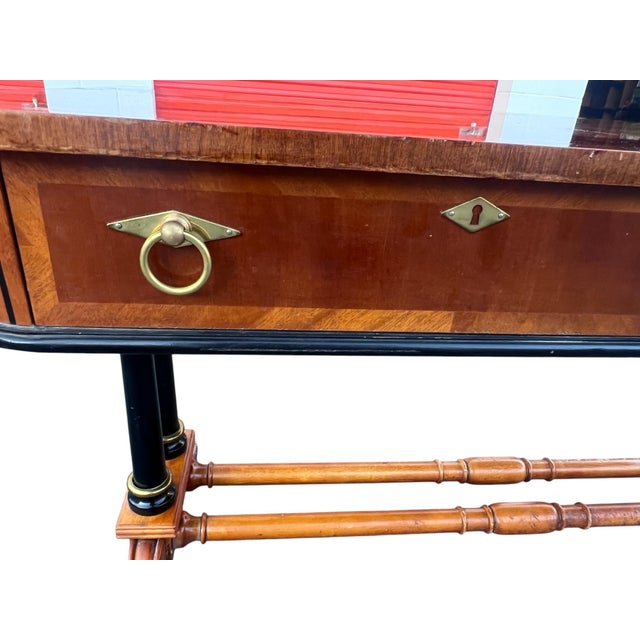 Late 20th Century Regency Style Inlaid Writing Desk For Sale - Image 11 of 17