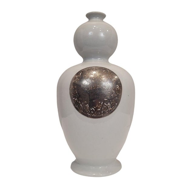 19th Century Chinese Porcelain and Silver Vase by Fabienne Jouvin, France, 1980s For Sale - Image 17 of 17