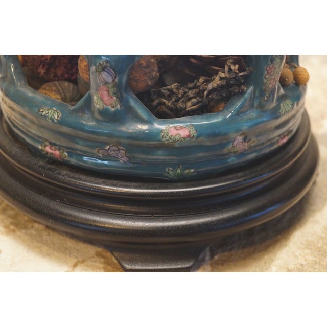 1950s Chinese Ceramic Birdcage Lamp For Sale - Image 9 of 13