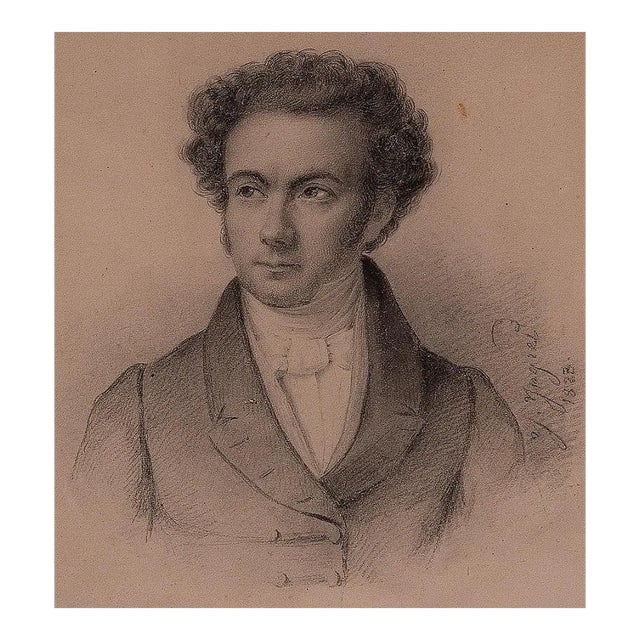 Unknown - Portrait of Count Platoff - Original Lithograph - 1923 For Sale