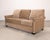 Three Seat Rolled-Arm Sofa and Ottoman in Camel Velvet Us Made For Sale In Sacramento - Image 6 of 18