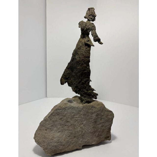 Vintage Brutalist Female Warrior on Rock Foundation For Sale - Image 9 of 12