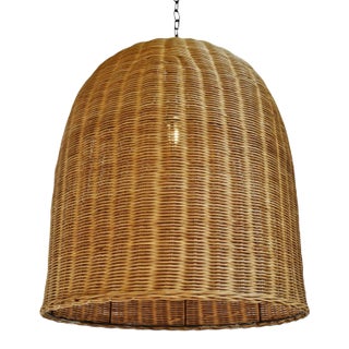 Tea Stain Wicker Dome Lantern For Sale