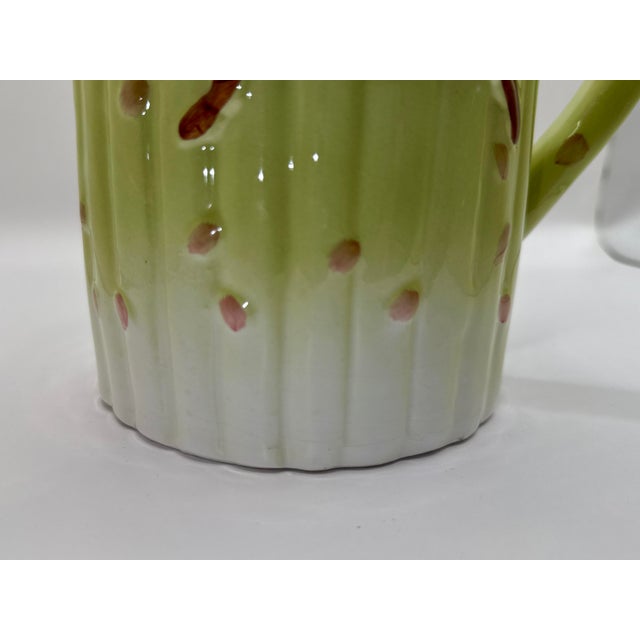 Ceramic Vintage Majolica Asparagus Pitcher For Sale - Image 7 of 8