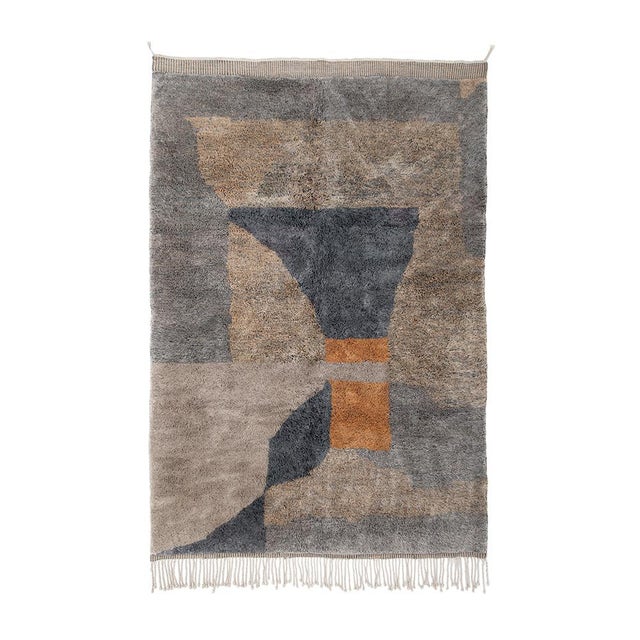 Absatract Hand-Knotted Wool Rug by Azele Studio For Sale - Image 11 of 11