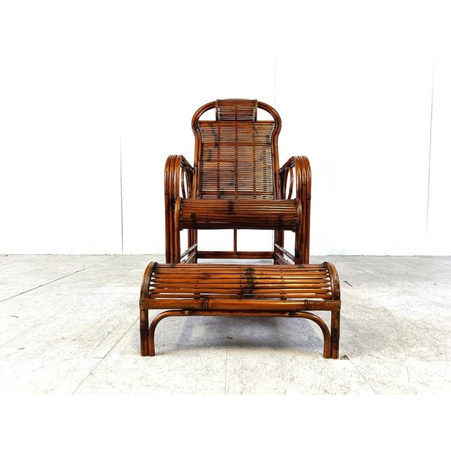 Mid-Century Rattan and Bamboo Garden Chair, 1950s For Sale - Image 6 of 18