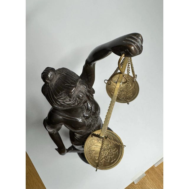 Neoclassical Mediterranean "Lady Justice" Figurine Bronze Over Cast Iron For Sale - Image 9 of 11