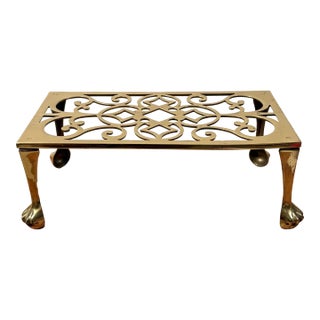 Vintage English Style Brass Trivet / Kettle Stand For Sale