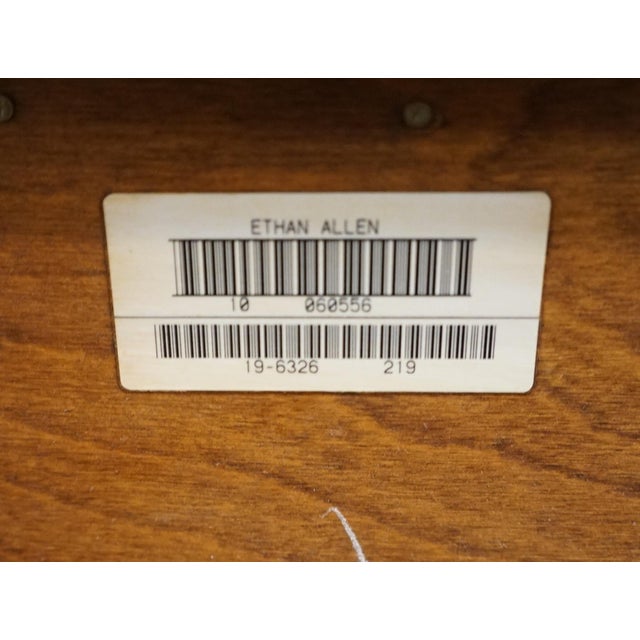 Ethan Allen Country Craftsman Solid Knotty Pine Early American Country French 62" Buffet W. Lighted Display China Cabinet 19-6326 / 19-6328 For Sale - Image 15 of 15