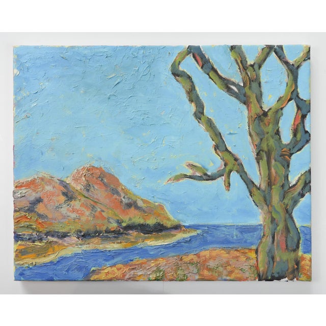 Contemporary Expressionist Coastal Landscape Painting For Sale - Image 4 of 4