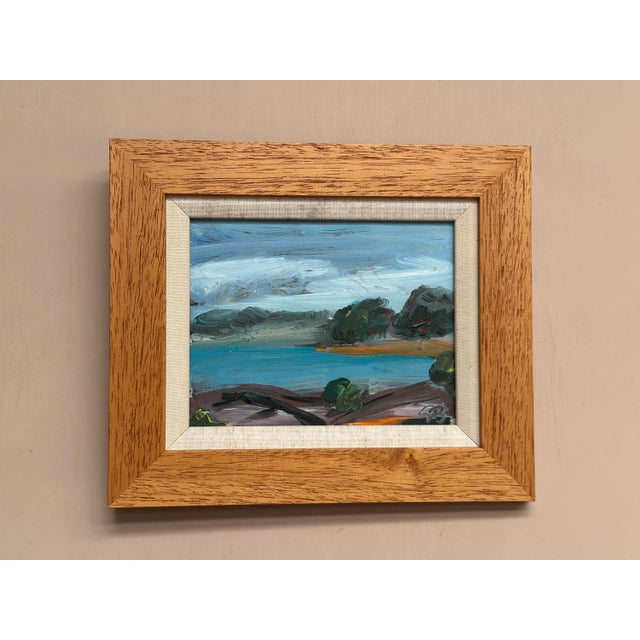 Original Vintage Swedish Oil on Panel – “Coastal Landscape” by Göran Brunius – Signed – Vintage & Newly Framed – 27 × 24...