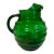 Vintage Mid Century Green Ribbed Glass Ball Pitcher W/Ice Lip 96 Oz For Sale