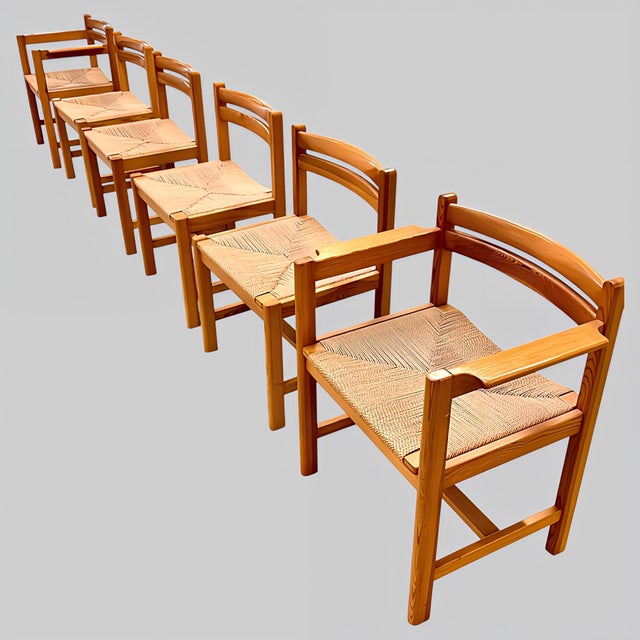 No. 503 Asserbo Dining Armchairs in Pine and Paper Cord by Borge Mogensen for Karl Andersson & Söner, Sweden, 1970s, Set of 6 For Sale - Image 12 of 18