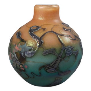 Blown Iridescent Glass Vase by Pascal Guyot & Bernard Aconito for Biot, 1993 For Sale