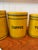 Early 20th Century Bright Yellow Enamel Flour, Sugar, Coffee & Tea Kitchen Canisters – Set of 4 For Sale - Image 11 of 17