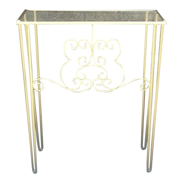 Mid-Century Era Iron Console Table or Vanity Table For Sale