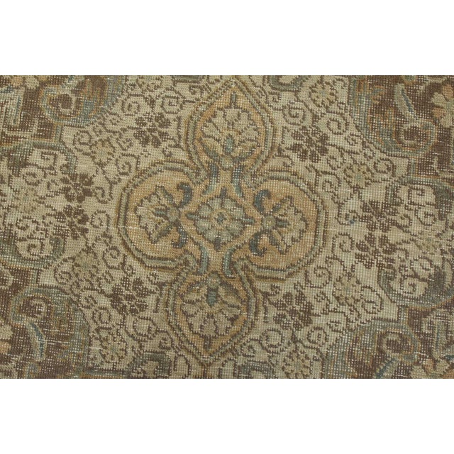 Tabriz Rug 9’4” X 12’8” Pink Wool Vintage Distressed Hand-Knotted Carpet For Sale - Image 11 of 15