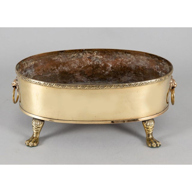 English Oval Brass Jardiniere For Sale - Image 3 of 8