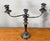 Victorian Antique Edwardian Silver Plated 3-Arm Candelabras - A Pair For Sale - Image 3 of 8