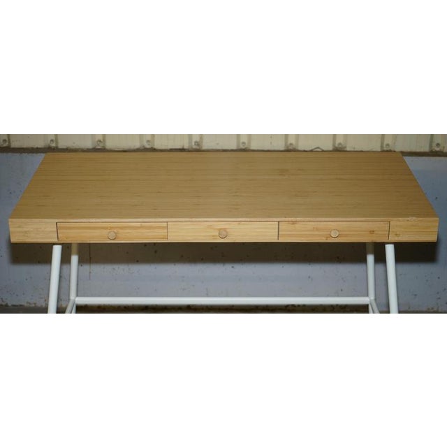 Small Three Drawer Desk in Bamboo For Sale - Image 3 of 17