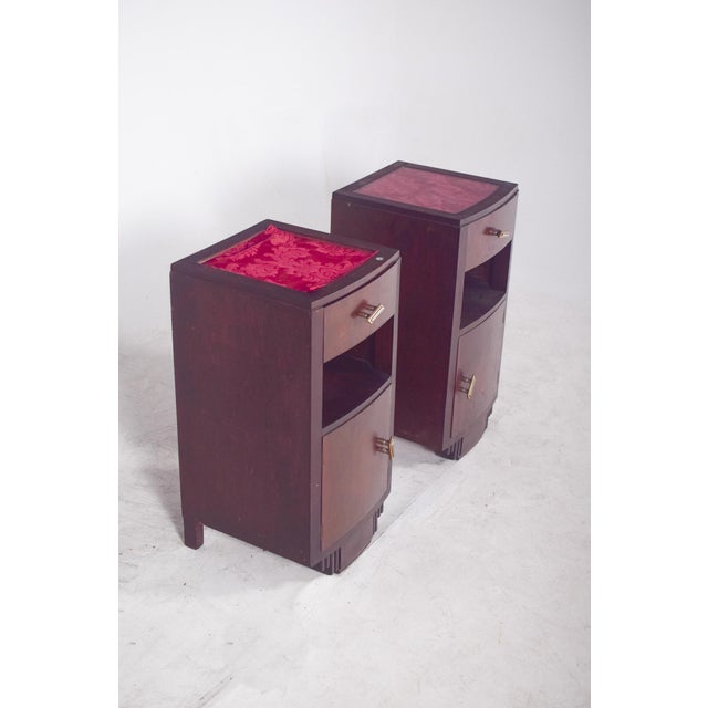 Vintage Portuguese Deco-Style Bedside Tables, 1920, Set of 2 For Sale - Image 3 of 7