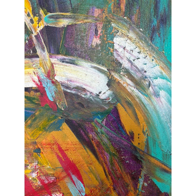 Original Contemporary Abstract Expressionist Mixed Media Painting on Canvas For Sale - Image 9 of 12