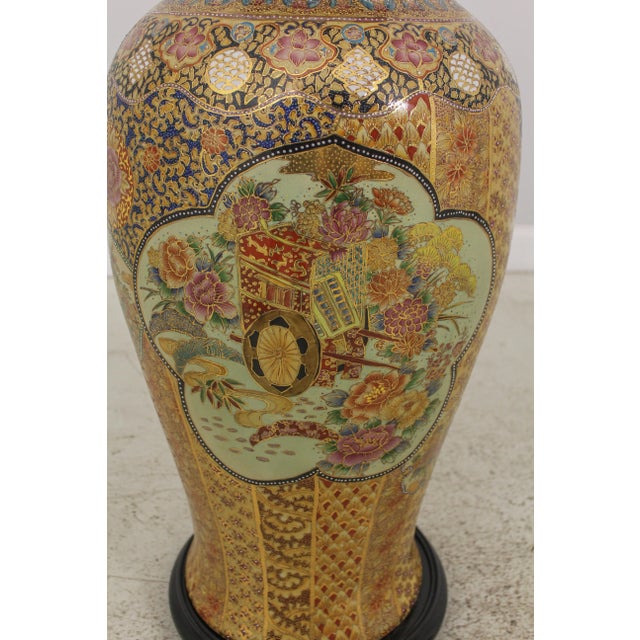 Large Chinese Decorated Vase on Stand For Sale - Image 10 of 12