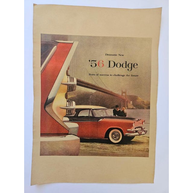 Art Deco Advertising Poster Dodge Automobile, 1930, in Very Good conditions. Designed 1920 to 1949