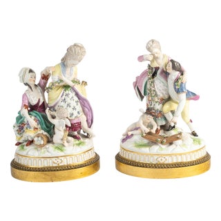 19th Century Porcelain Figurines by Meissen, Set of 2 For Sale