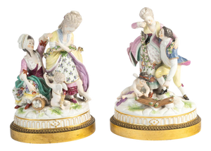 19th Century Porcelain Figurines by Meissen, Set of 2