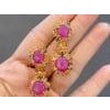 Bochic "Orient" Vintage Ruby & Multi Sapphire Earrings Set In 18K Gold & Silver For Sale - Image 9 of 18
