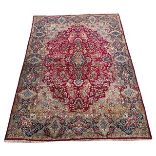 Large Floral Kirman Style Rug, 1930s For Sale