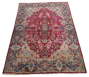 Large Floral Kirman Style Rug, 1930s