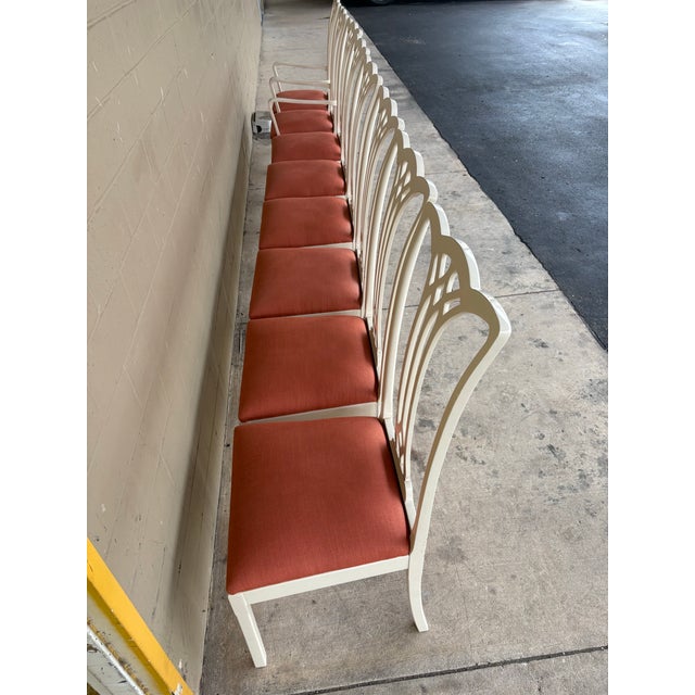 Vintage Italian White Lacquer Dining Chairs- Set of 8 For Sale In San Antonio - Image 6 of 12
