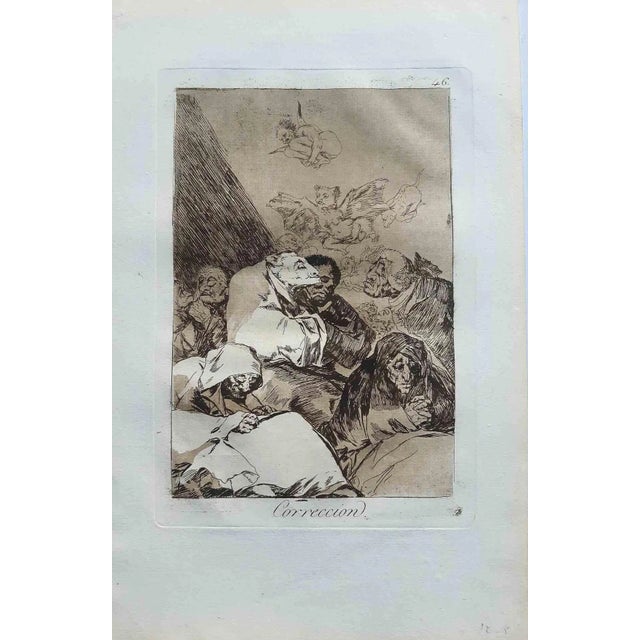 Francisco Goya, Correciòn, Original Etching, 1799 For Sale