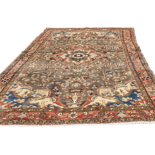 Contemporary Vintage Persian Assadabad Hamadan Rug - 05'00 X 09'06 For Sale - Image 3 of 10