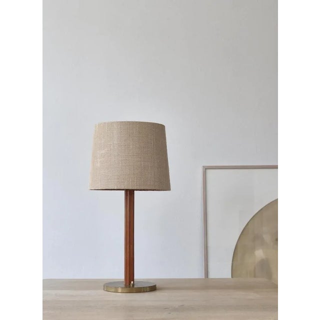 Amazing scandinavian modern vintage table lamp manufactured by lyfa, copenhagen in the 1950s. Base in beautifully...