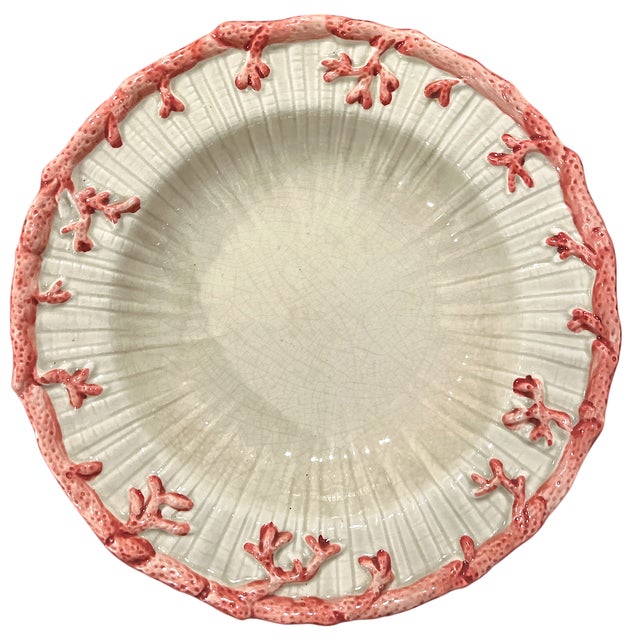 Ceramic 1970s Fitz & Floyd Oceana Nautilus Dinner Plates and Soup Salad Bowls - Set of 4 For Sale - Image 7 of 11