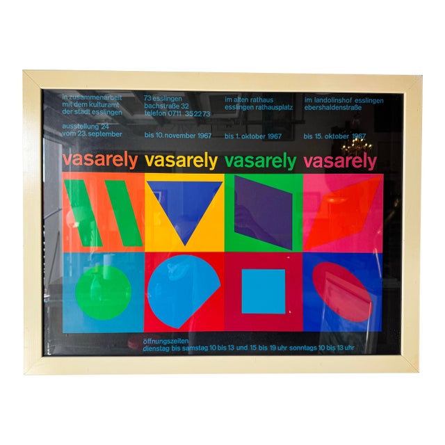 Vintage Victor Vasarely Exhibition Print 1967 Esslingen For Sale