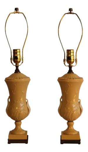 1930s Lenox China Lamps - a Pair