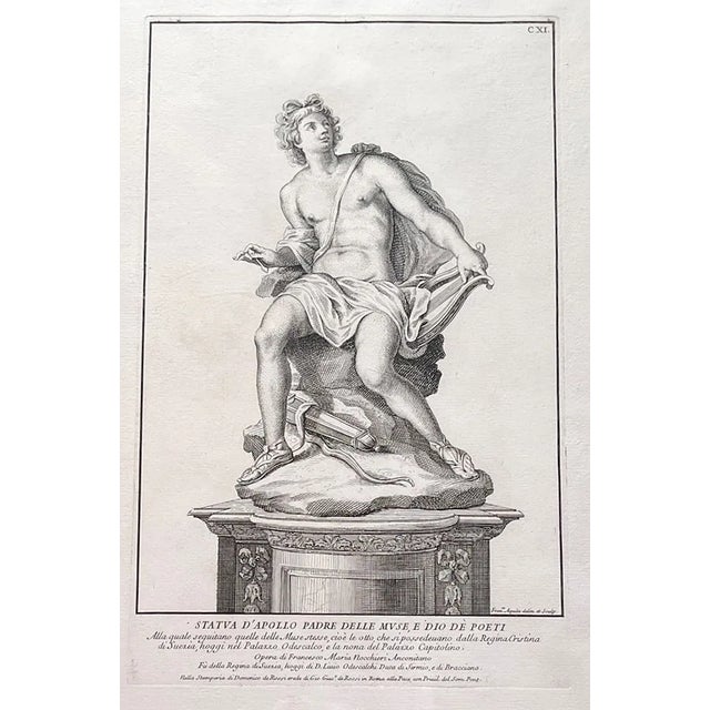 Neoclassical Antique Neoclassical Engraving of Apollo After Classical Sculpture – Gilt Frame For Sale - Image 3 of 3