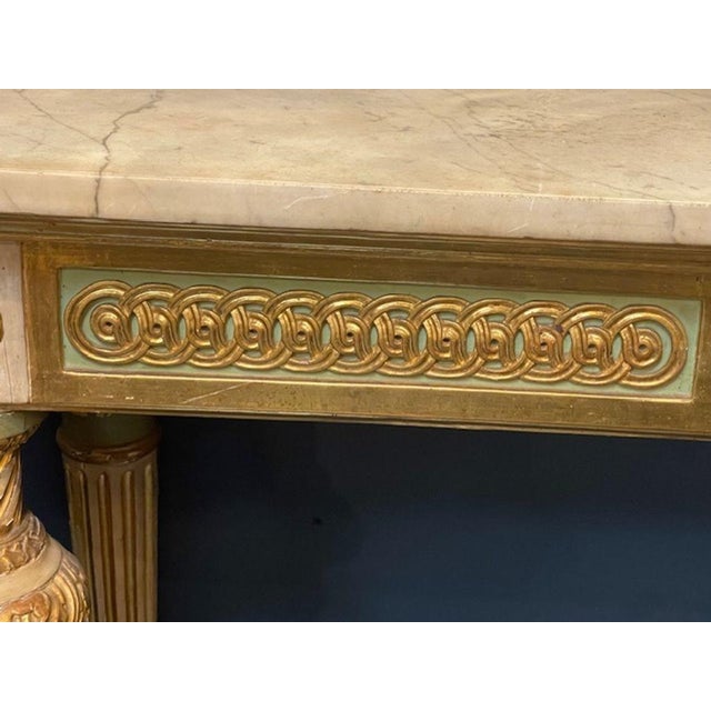 Neoclassical 18th C Italian Neoclassical Parcel Gilt Console For Sale - Image 3 of 9