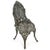 These patinated cast iron garden chairs, with a height of 88 cm, a width of 42 cm and a depth of 50 cm, combine solidity,...