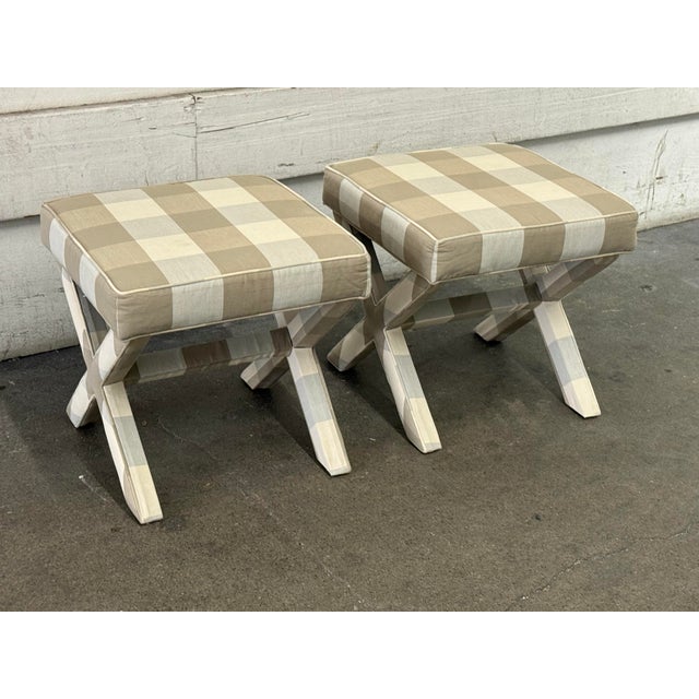 Modern Ballard Designs X Benches, Pair For Sale - Image 3 of 12