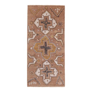 Rug & Kilim’s Tribal Style Rug in Rust With Gold and White Medallion Patterns For Sale
