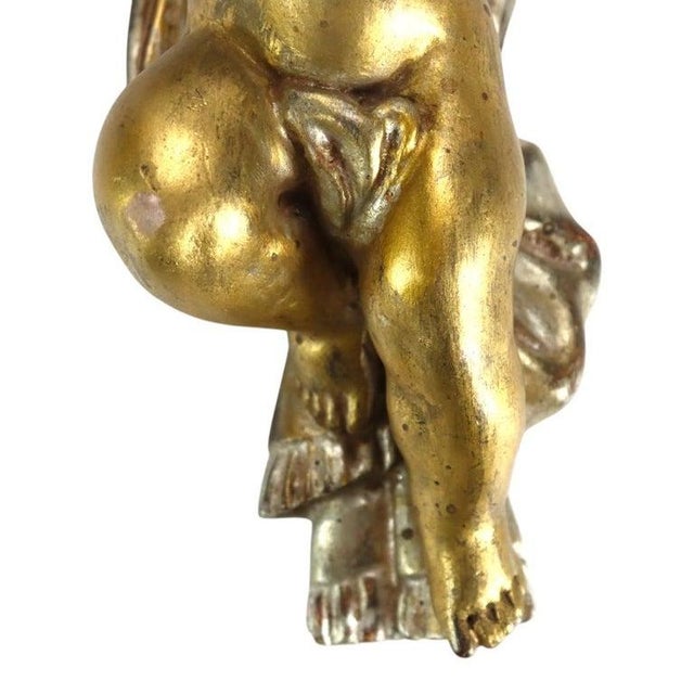 Italian Vintage Niccolini Italia Gilt Wood Cherub Wall Sconce Signed C1950 For Sale - Image 3 of 7