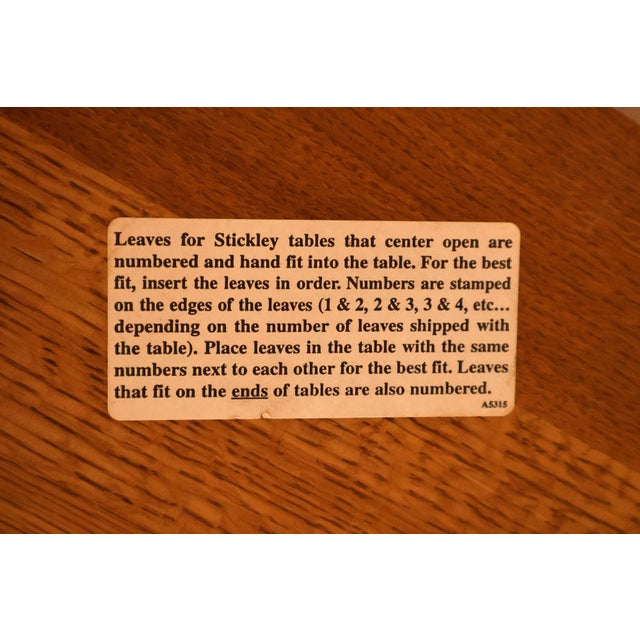 Stickley Mission Collection Oak Double Pedestal Dining Table For Sale - Image 18 of 18