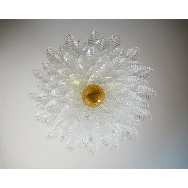 Large Murano Glass Chandelier, 100 Clear Felci Glasses For Sale - Image 9 of 10