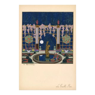 "La Greille Rose" Pochoir C. 1919 For Sale